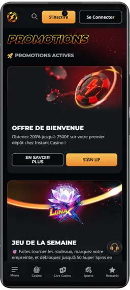 Offre de bonus Instant Casino